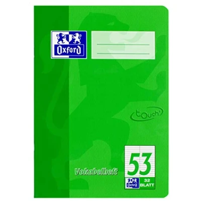 Abbildung von Oxford Vokabelheft A5, Lineatur 53 (2 Spalten), 32 Blatt, grün, 10 Stück