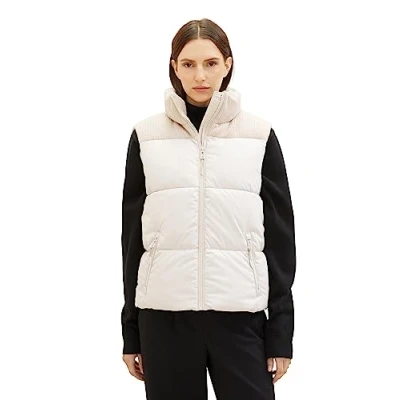 Abbildung von TOM Tailor Puffer MIT Stehkragen Weste, Damen, Größe: XL, Clouds grey