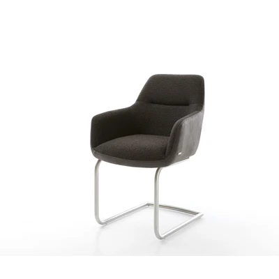 Abbildung von Freischwinger Pejo Flex Materialmix Schwarz rund Edelstahl