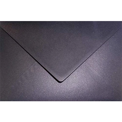 Abbildung von Netuno 250 Umschläge Perlmutt Schwarz DIN C5 162x 229 mm 120g Aster Metallic Black Cooper schwarze Brief groß edel metallisch glänzende Kuverts für Einladungs Karten