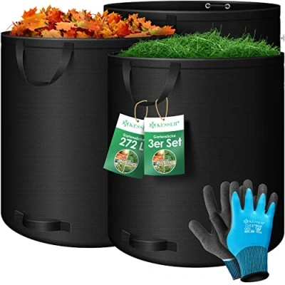 Abbildung von KESSER Gartensack, 272 l, (3 tlg), Gartensack Set Laubsack Gartenabfallsack inkl. Handschuhe