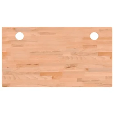 Abbildung von vidaXL Schreibtischplatte, Tischplatte mit 4 abgerundeten Ecken, Arbeitsplatte Platte für Schreibtisch Esstisch, Holzplatte Bürotischplatte, 110x60x2,5 cm Massivholz Buche