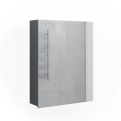 Abbildung von Vicco Badezimmerspiegelschrank Freddy, Anthrazit Hochglanz, 60 x 77 cm