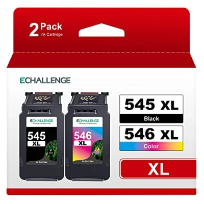 Abbildung von ECHALLENGE PG 545XL CL 546XL für Canon Druckerpatronen 545 546 XL Multipack Patronen tr4550 PIXMA MX495 TS3150 TR4551 MX490 MG3050 TS3350 MG2950 MG2550S TS3151 TR4500(1 Schwarz, 1 Farbe)