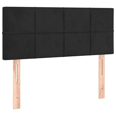 Abbildung von vidaXL Kopfteil, Bettkopfteil mit Holzbeinen, Höhenverstellbar Polsterkopfteil für Bett, Betthaupt Bettzubehör Schlafzimmer, Schwarz 90x5x78/88cm Samt