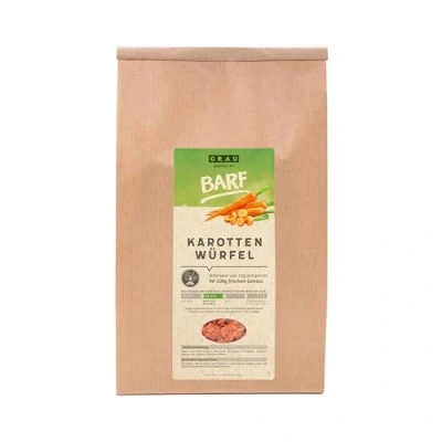 Abbildung von GRAU das Original Trockengemüse zum BARFen für Hunde Karotten Würfel, 1er Pack (1 x 1,2 kg), Ergänzungsfuttermittel