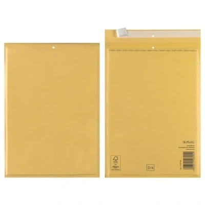 Abbildung von Herlitz Luftpolstertasche D/4, PE Innenfolie, 3 er Packung, eingeschweißt, 18 x 26 cm, braun