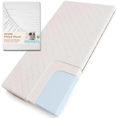 Abbildung von smartwood Kindermatratze 100x180 12cm Matratze mit Bettlaken H2 Schaumstoffmatratze Oeko TEX Zertifiziert Wendbar Waschbarem Antiallergischem Bezug SmartComfort Made in EU
