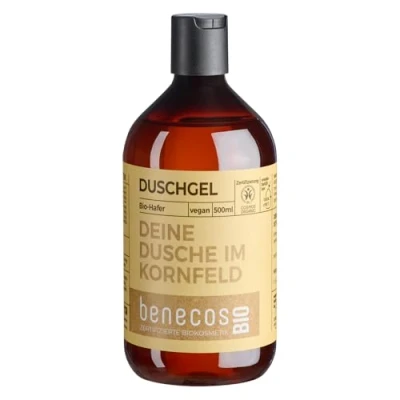 Abbildung von benecosBIO Duschgel BIO Hafer DEINE DUSCHE IM KORNFELD vegan recyceltes Plastik
