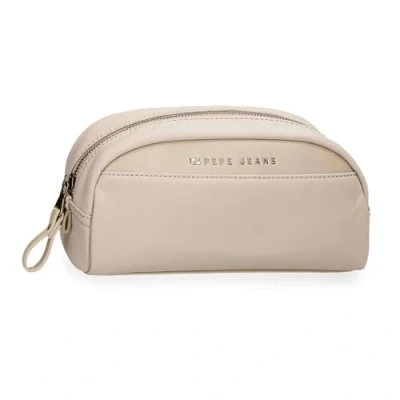Abbildung von Pepe Jeans Morgan Kulturbeutel, Beige, 23,5 x 11 7,5 cm, Polyester und PU von Joumma Bags, Talla única, kosmetiktasche