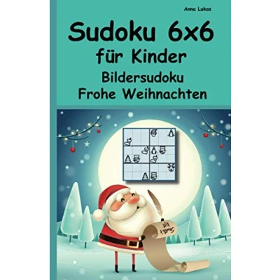 Abbildung von Sudoku 6x6 für Kinder Bildersudoku Frohe Weihnachten