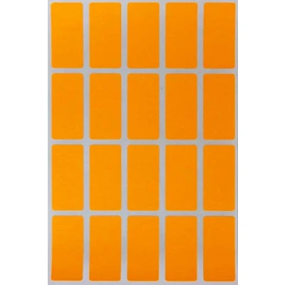 Abbildung von Aufkleber Neon Orange 40 mm x 19 Sticker 4 cm 1,9 viereckige Etiketten 300 Stück von Royal Green