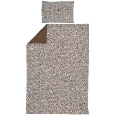 Abbildung von Meyco Home Cheetah/Uni Bettwäsche für 1 Person (Baumwolle, atmungsaktives Material, einfache Pflege, praktischer Einschlagstreifen, Maße: 140 x 200/220 cm), Schokolade