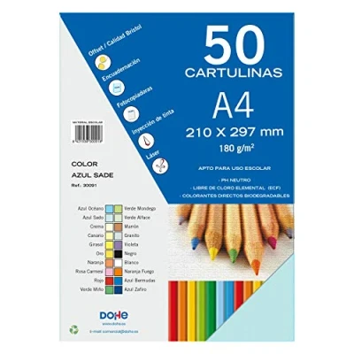 Abbildung von Dohe A4 Karton, Sado Blau, 50 Stück, 21 x 29,7 cm, 180 g/m², Bürobedarf