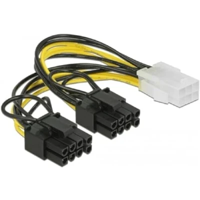 Abbildung von DELOCK Stromkabel 6Pin PCIe &gt; 2 x 8Pin Bu/St 0.15m