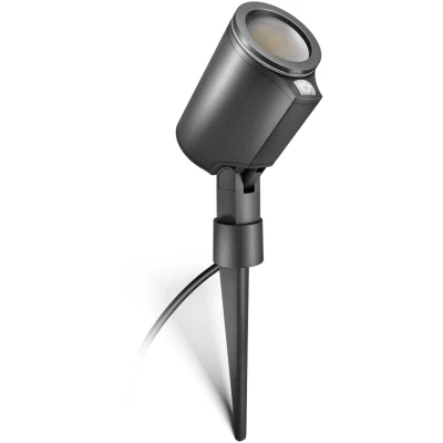Abbildung von Steinel Connect LED Strahler Spot Garden SC, smarter Außenstrahler, Bewegungsmelder, Erdspieß, App Steuerung, Zeitschaltuhr, 7.9 W, 3000 K, Anthrazit