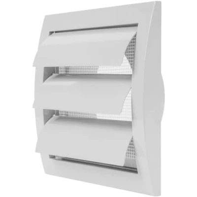 Abbildung von Ø100mm 153x148 mm Dunstabzugshaube mit eingebautem Schädlingsschutz, Lüftungsschlitzabdeckung, HVAC Abluftkanalabdeckung, Auspuffkappe (Ø100 mm, Weiß)