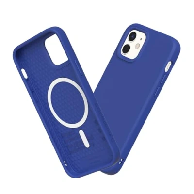 Abbildung von RhinoShield Hülle kompatibel mit [iPhone 12 Mini] SolidSuit MagSafe Stoßdämpfende &amp; schlanke Schutzhülle Premium Finish 3.5 Meter Fallschutz Klassisches Blau