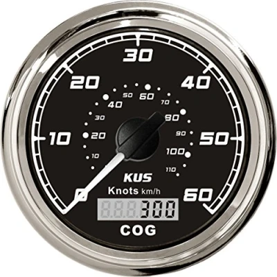Abbildung von KUS GPS Tacho Kilometerzähler 60Knots Für Boot Yachten 85mm 12V / 24V (Schwarz)