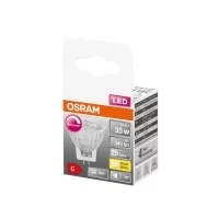 Abbildung von OSRAM Dimmbare MR11 LED Reflektorlampe mit GU4 Sockel, Warmweiss (2700K), Glas Spot, 4,50W, Ersatz für 35W Reflektorlampe, SUPERSTAR 12 V, Warmweiß