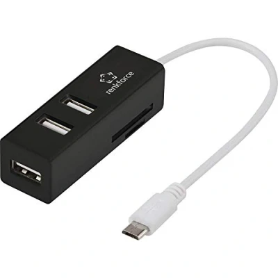 Abbildung von Renkforce 3 Port USB 2.0 OTG Hub mit SD Kartenleser RF 3586293 Schwarz
