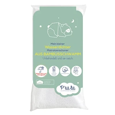 Abbildung von P&#039;tit Lit Bamboo Baby Matratzenschoner 60x120 cm Wasserdicht Oeko Tex Keine chemische Behandlung Atmungsaktiv und geräuscharm