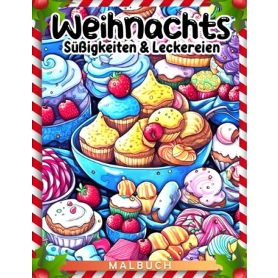 Abbildung von Weihnachts Süßigkeiten &amp; Leckereien Malbuch: Einzigartige Illustrationen für alle Fans zur Stressreduzierung und Entspannung