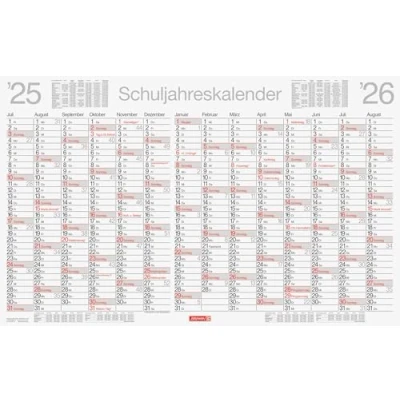 Abbildung von BRUNNEN Schuljahreskalender 2025/2026 abwischbar 750x470 mm
