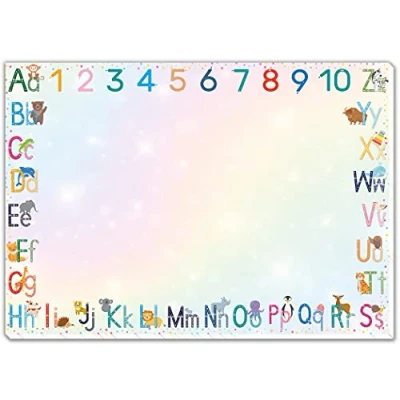 Abbildung von blaash® XXL ABC Schreibtischunterlage Papier DIN A2 Glitzer 25 Blatt Block mit viel Platz zum Malen, Schreiben oder Kritzeln Unterlage Schreibtisch Mädchen &amp; Jungen Tischunterlage Kinder