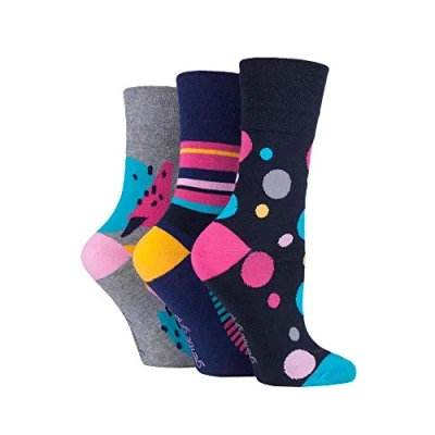 Abbildung von Gentle Grip 6er Pack Damen Baumwolle Reine Bunt Muster Ohne Gummi Socken mit Design (37 42 EU, GG189)