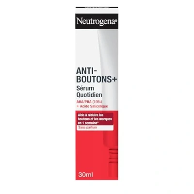 Abbildung von Neutrogena Anti Button + AHA/PHA (10%) Salicylsäure (30 ml) nicht komedogene und fettfreie Gesichtspflege Gesichtsserum für zu Akne neigende Haut ohne Parfüm