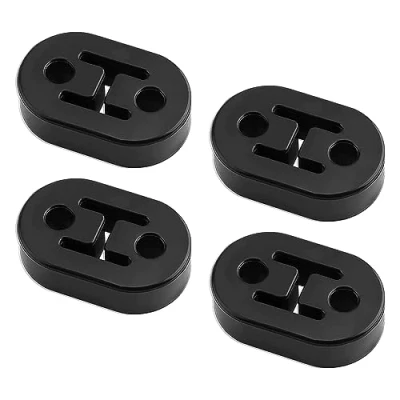 Abbildung von mizikuu 4 Stücke Auto Auspuff Aufhänger, Auspuffhalter gummis Universal Gummi Langlebig Halterung Schalldämpfer Auspuffhalterung für alle Fahrzeuge geeignet 2 Löcher 12mm