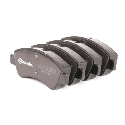 Abbildung von BREMBO P 61 066 Bremsbelagsatz exkl. Verschleißwarnkontakt mit Bremssattelschrauben Zubehör CITROËN: C3 Picasso, C4 Coupe, I Schrägheck