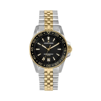 Abbildung von JACQUES LEMANS 1 2205N Herrenuhr Liverpool Diver mit Glieder Edelstahlarmband 41 MM Datum 20 ATM