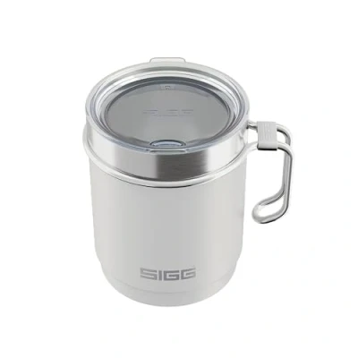 Abbildung von SIGG Camp Thermobecher Travel Mug Snow White Mit Tritan Deckel &amp; Henkel Spülmaschinenfest BPA frei 18/8 Edelstahl Camping Wandern Weiss 0,36L