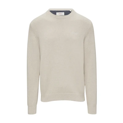 Abbildung von s.Oliver MIT Logostickerei Strickpullover, Herren, Größe: Medium, Wollweiß