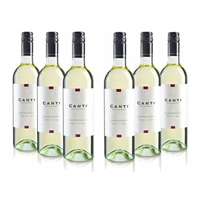 Abbildung von Canti Italienischer Chardonnay weiÃŸer trockener Wein 12%, frischer Geschmack mit fruchtiger Note und noten von Zitrusfrüchten Ã„pfeln, 6x750 ml