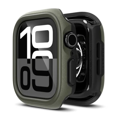 Abbildung von Ringke Onyx Case Compatible with Apple Watch 10 46mm Hülle, Slim Snug Fit Stoßfest Kratzfest Bumper Handyhülle mit Einzigartigem Textur Design und Rahmen Schutz Dark Green