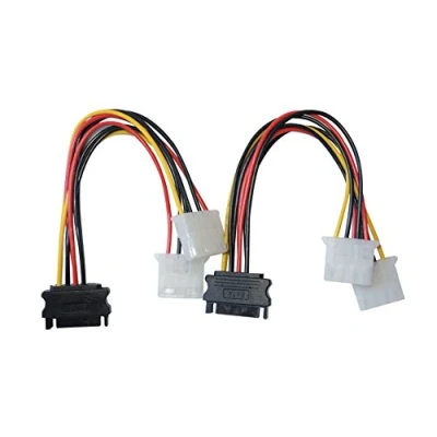 Abbildung von DeLOCK (2er Pack) Stromkabel SATA 15Pin &gt; 2X Molex 4Pin St/Bu 0.20m