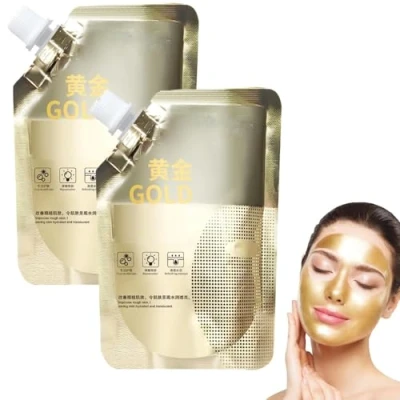 Abbildung von 2 Stück Huasurv Goldmaske,Chinesische goldene Peel Off Maske,Retinol Snake Venom Gold Maske,Goldfolien Anti Falten Gesichtsmaske zur Reduzierung von Mitessern und reinigt die Poren