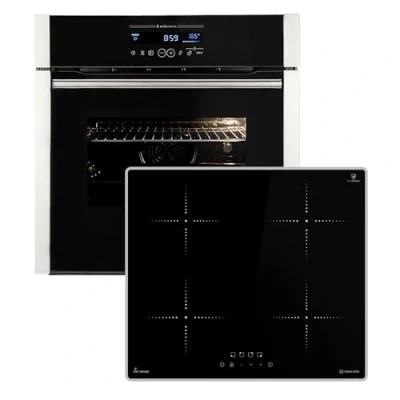 Abbildung von Autarkes Herdset: 60cm Einbaubackofen EB8016ED + 59cm Induktionskochfeld IH85900ED Katalyse Drehspieß Pizzafunktion Grill Heißluft Teleskopauszüge Automatik Timer SET8016IH859ED