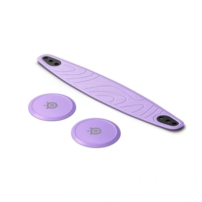 Abbildung von SteelSeries Arctis Nova Booster Pack Lilac Gaming Headset Zubehör Zweifarbiger Nylon Kopfband Individuell anpassbar mit einzigartigen metallischen Lautsprecherplatten Limitiertes Sammlerstück