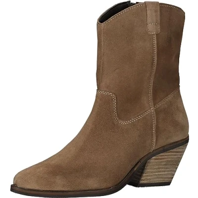 Abbildung von Lazamani Cowboy/Bikerstiefelette, Damen, Größe: 38, Taupe Schuhe