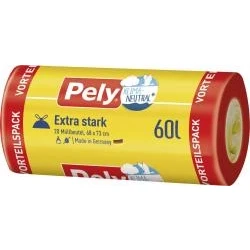 Abbildung von Pely Zugband Müllbeutel extra stark 60 Liter Vorteilspack