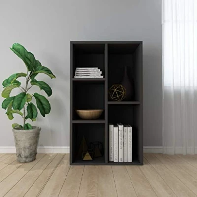 Abbildung von ZQQLVOO Bücherregal/Sideboard Schwarz 50x25x80 cm Spanplatte, Standregal, Schlafzimmer, dekorativ Bücherregal, für Wohnzimmer, Küche
