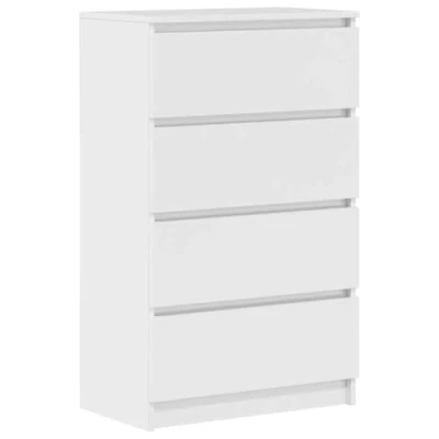 Abbildung von vidaXL Sideboard, Kommode mit viel Stauraum, Schrank 4 Schubladen, Schubladenschrank Anrichte für Wohnzimmer, Modern, Hochglanz Weiß 60x35x98,5cm Holzwerkstoff