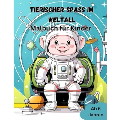 Abbildung von Tierischer Spaß im Weltall Malbuch für Kinder: Intergalaktische Bilder zum Ausmalen Kids ab 6 Jahren