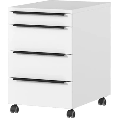 Abbildung von GERMANIA Rollcontainer &quot;Mailand, mit 4 Schubladen, Utensilienfach&quot;, optional abschließbar, 42x63 cm, Made in Germany