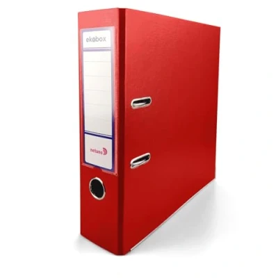 Abbildung von Netuno 1x Akten Ordner Rot DIN a4 Ekobox 2 Ring Mechanik Ringorder 8cm Kunststoff breit Büroordner Plastikordner Briefordner Ringmappe breiter Aktenordner PP farbig