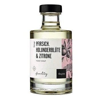 Abbildung von WAJOS Pfirsich, Holunderblüte &amp; Zitrone Tonic Sirup 200ml zum Mixen von Water, alkoholfreien Cocktails klassischem Gin Fans